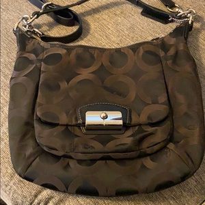 Black Coach Bag with contemporary C print